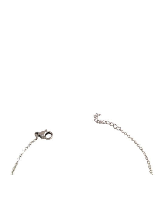 Kalliopi Silver Women's Chain Bracelet with Eye Design Made of Steel with Zircon 21cm