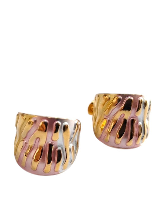 Kalliopi Silver Vergoldete Stahl Stecker-Ohrringe Rosa