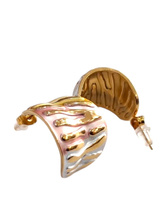 Kalliopi Silver Vergoldete Stahl Stecker-Ohrringe Rosa