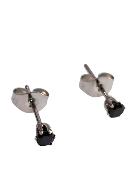 Kalliopi Silver Kalliopi Silver Ohrringe Aus Stahl Mit Steinen Schwarze
