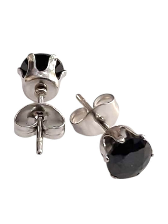 Kalliopi Silver Kalliopi Silver Ohrringe Aus Stahl Mit Steinen Schwarze
