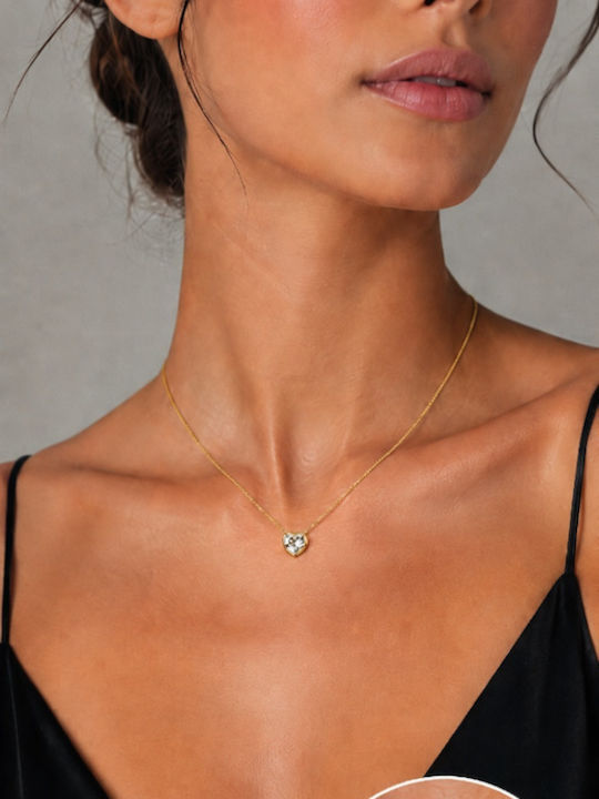 Prince Silvero Colier Cu Design Inima Cu Zircon