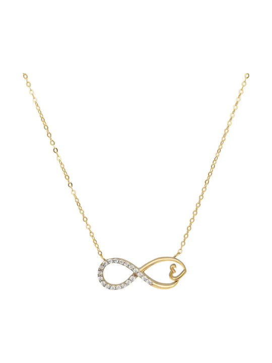 Colier Simbol Infinit Din Aur 9 Carate Cu Zircon Colier Simbol Infinit Din Aur 9 Carate Cu Zircon