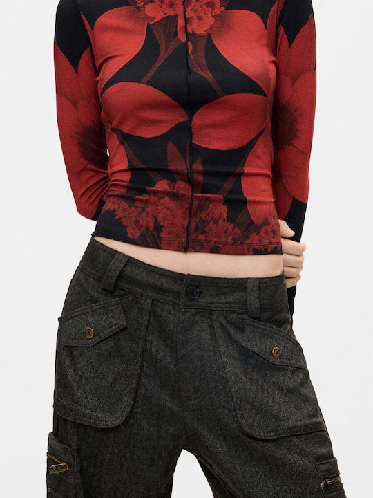 Pantaloni Dama Din Tesatura Maro