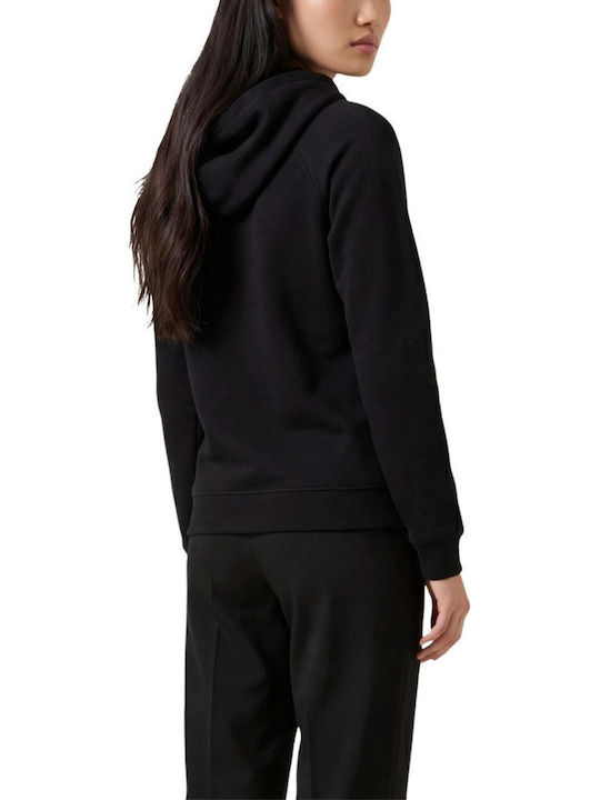 Long Women's Sweatshirt Cardigan Hooded Black