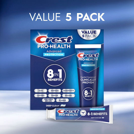 Crest Pro-health Advanced Whitening + Intensive Clean Οδοντόκρεμα για Λεύκανση , Τερηδόνα & Πλάκα 5x164gr