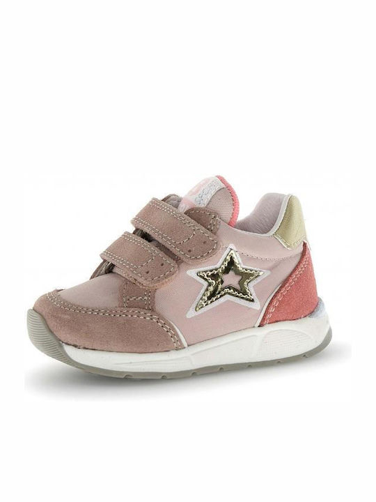 Kids Anatomic Sneakers With Hoop & Loop Closure Pink