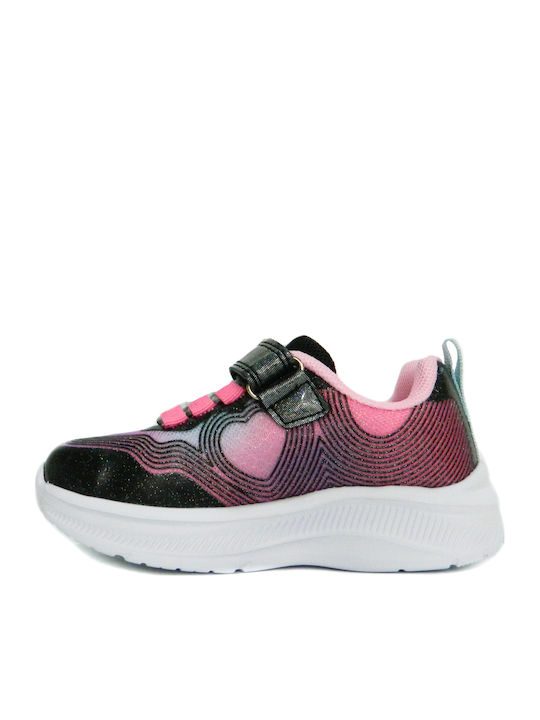 Kinder Sneaker mit Bügel- und Schleifenverschluss & Lichtern Schwarz