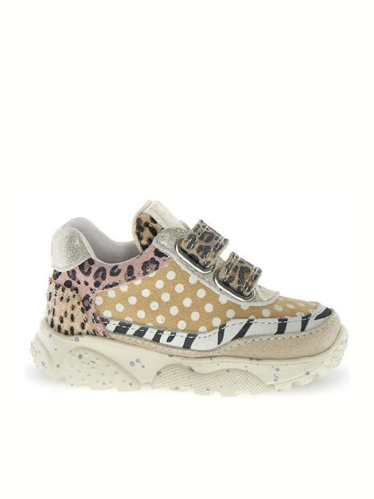 Kids Sneakers Anatomic With Hoop & Loop Closure Beige