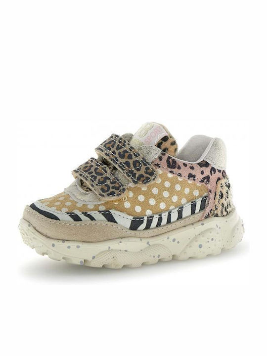 Kids Sneakers Anatomic With Hoop & Loop Closure Beige