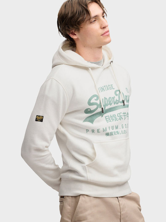 Vintage Logo Classic Φούτερ με Κουκούλα Off White