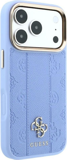 Guess Stripe Peony 4g Logo Magsafe Калъф за iPhone 18 Pro 17 Pro Светлосин