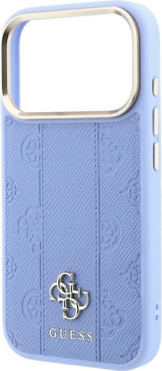 Guess Stripe Peony 4g Logo Magsafe Калъф за iPhone 18 Pro 17 Pro Светлосин