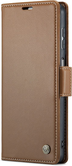 Caseme 023 Samsung Galaxy A14 4g/5g Rfid Wallet Leather Case Brown