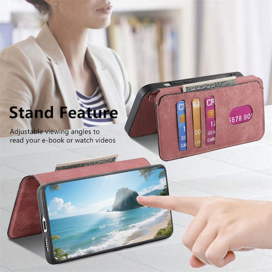 Caseneo Realme 16 Pro Plus 5g Θήκη Retro Leather Πορτοφόλι Pink