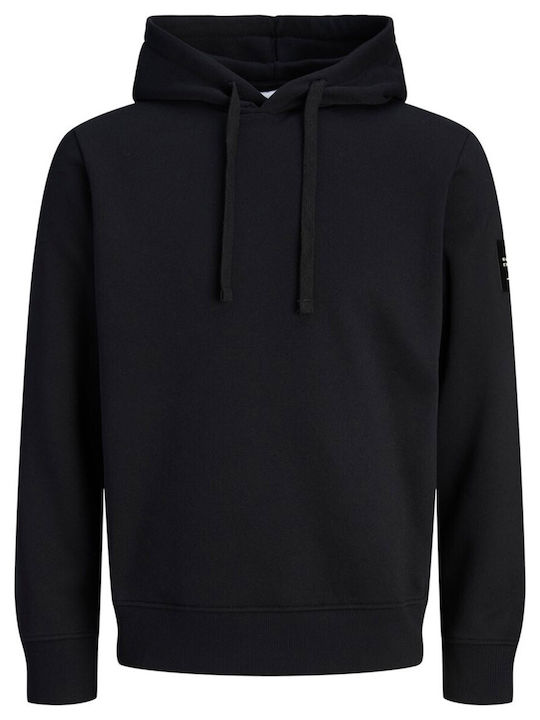 Jack & Jones Φούτερ Μαυρο με Κουκούλα