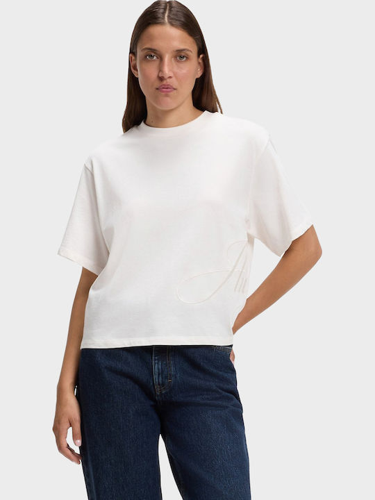 Hugo Women's Crop T-shirt Ecru