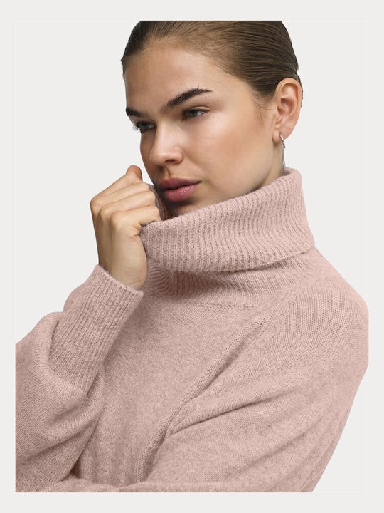 Damen Rollkragenpullover Rosa Smoke