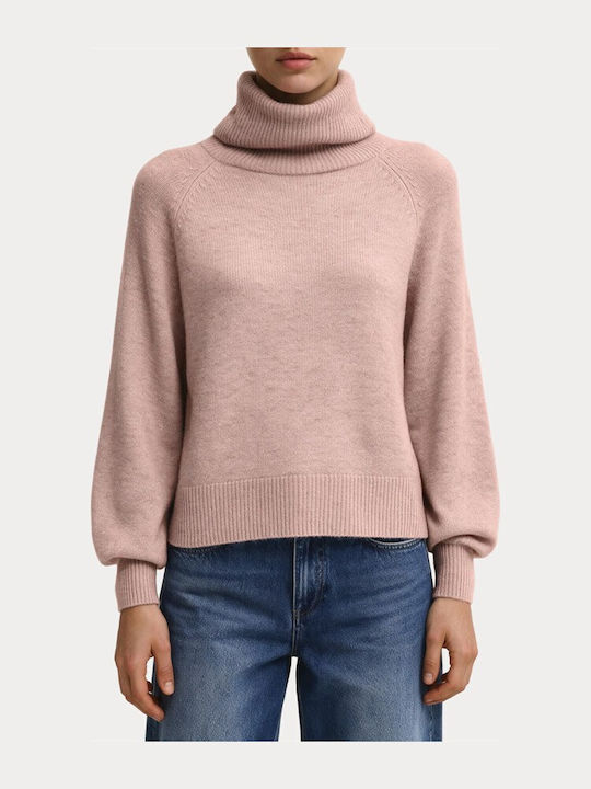 Damen Rollkragenpullover Rosa Smoke