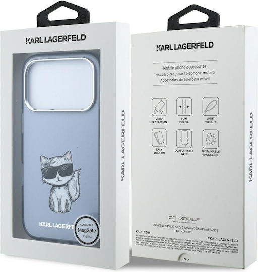 Karl Lagerfeld Iml Choupette Body Sketch Print Magsafe Case Iphone 18 Pro Max 17 Pro Max Light Blue