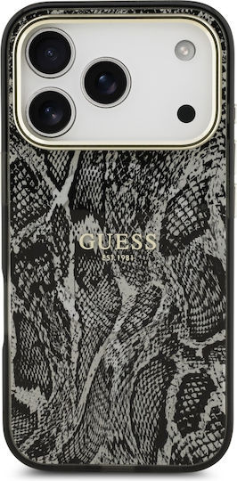 Guess Python Pattern Magsafe Калъф за iPhone 18 Pro 17 Pro Черен