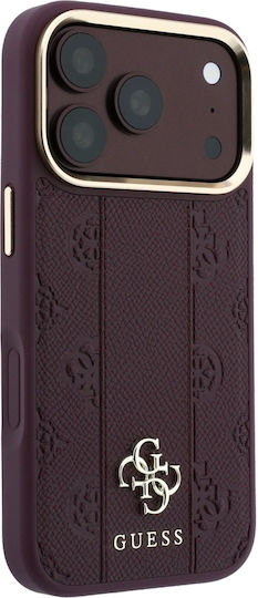 Калъф Guess Stripe Peony 4g Logo Magsafe iPhone 18 Pro 17 Pro Бордо