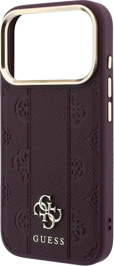 Калъф Guess Stripe Peony 4g Logo Magsafe iPhone 18 Pro 17 Pro Бордо