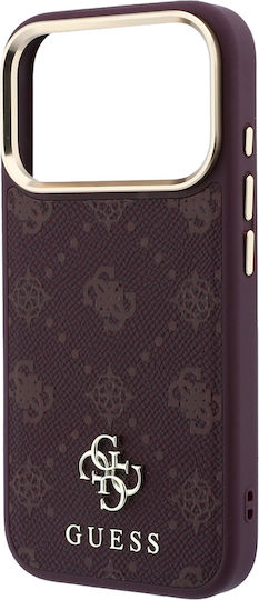 Калъф Guess Peony 4g Small Logo Magsafe iPhone 18 Pro 17 Pro Бордо