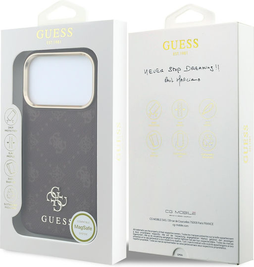 Калъф Guess Peony 4g Small Logo Magsafe iPhone 18 Pro 17 Pro Бордо