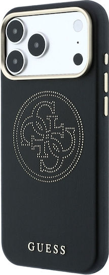 Калъф Guess Perforated 4g Gold Logo Magsafe iPhone 18 Pro 17 Pro Черен