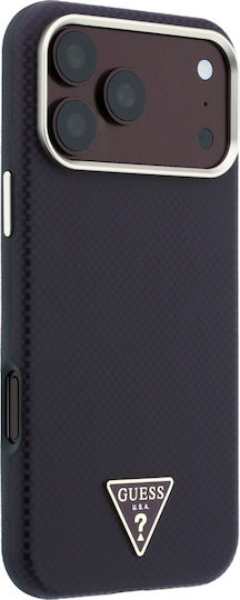 Калъф Guess Kevlar Triangle Logo Magsafe за iPhone 18 Pro 17 Pro Бордо