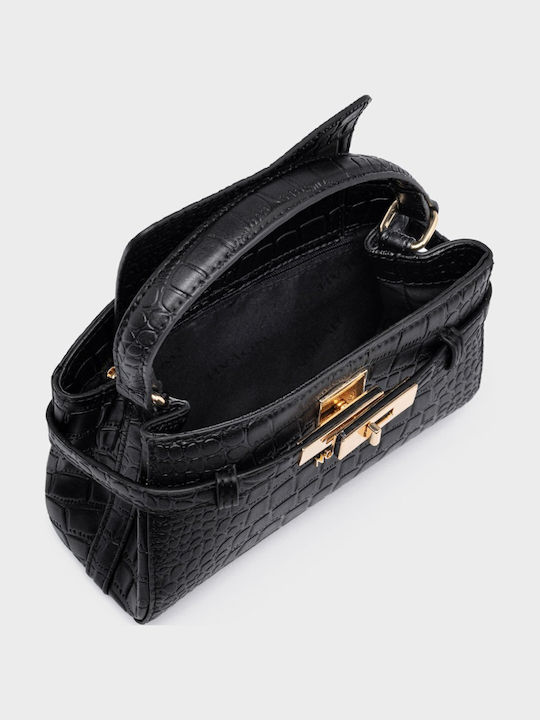 Women's Crossbody Shoulder Bag Croco Black