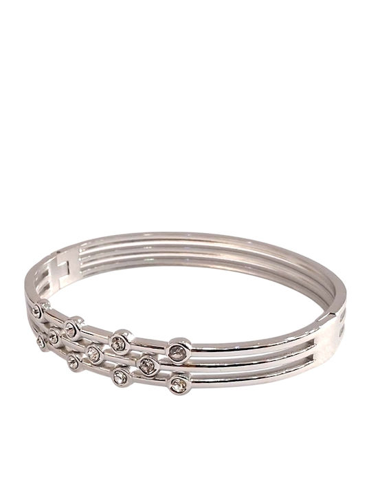Kalliopi Silver Γυναικείο Βραχιόλι Χειροπέδα από Ατσάλι