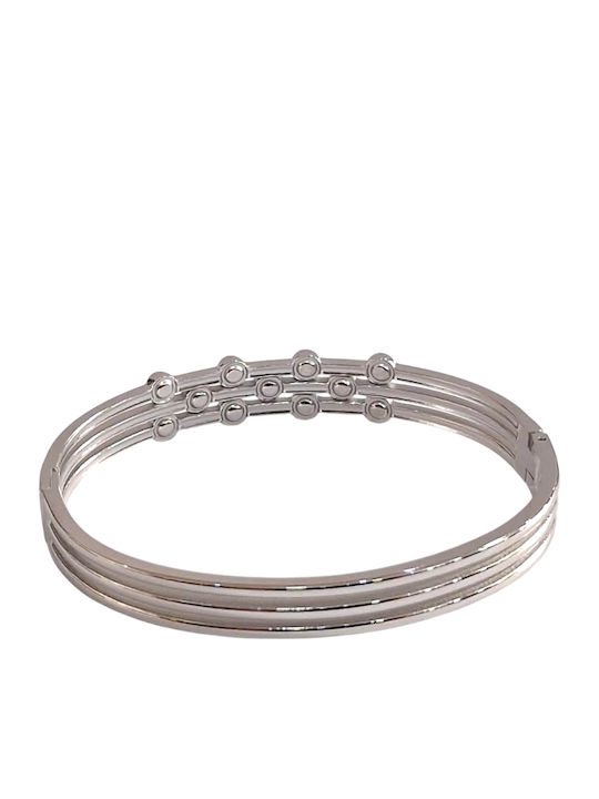 Kalliopi Silver Γυναικείο Βραχιόλι Χειροπέδα από Ατσάλι