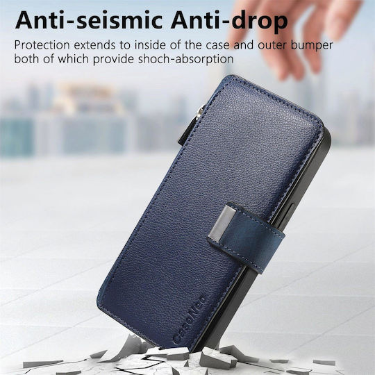 Caseneo Realme 16 Pro 5g Handyhülle Premium Leder Brieftasche Blaue