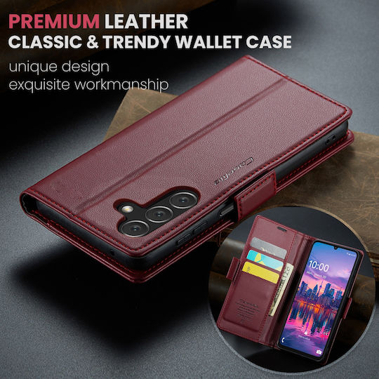 Caseme 023 Samsung Galaxy A16 5G RFID Wallet Leather Case Red