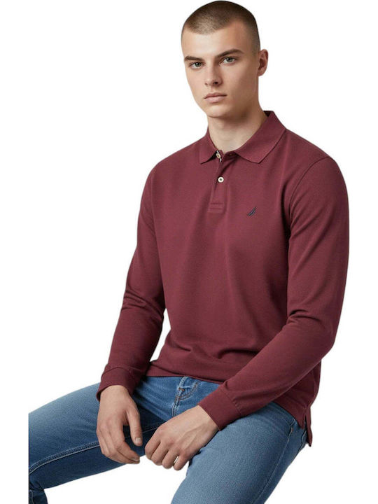 Nautica Polo Long Sleeve Burgundy