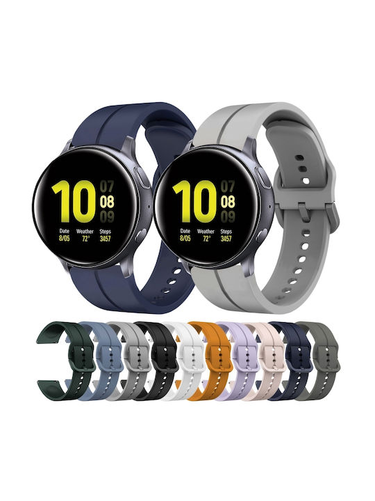 Samsung Galaxy Watch Active 2 44mm 20mm Loop Силиконова Каишка За Часовник Сива