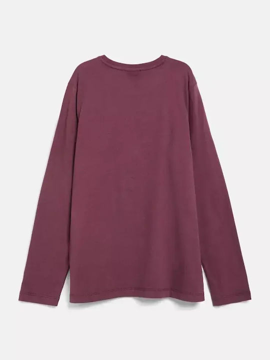 Kids Long-sleeved Burgundy Top