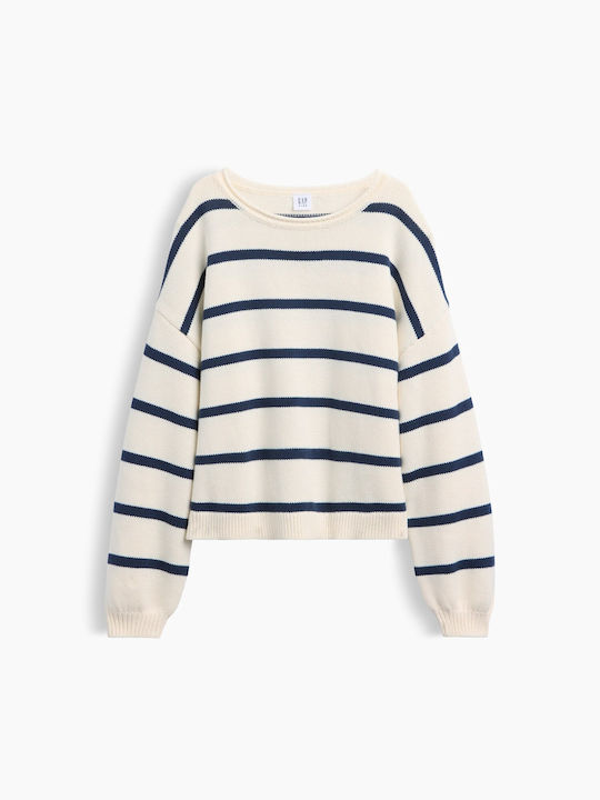Kids Long-sleeved Sweater Ivory Frost Stripe