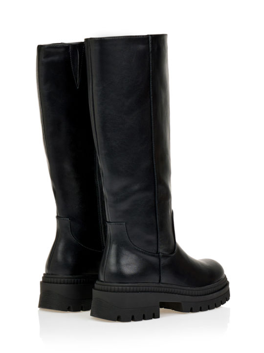 Damenstiefel mit Mittelhohem Absatz in Schwarz