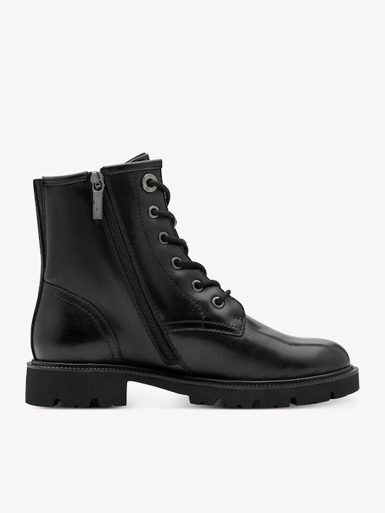 Leder Damen Stiefeletten Schwarz