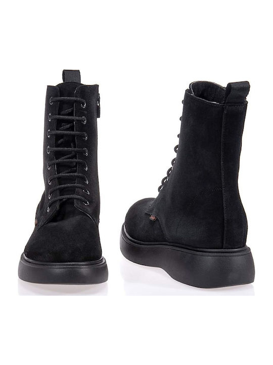 Wildleder Damen Stiefeletten Schwarz