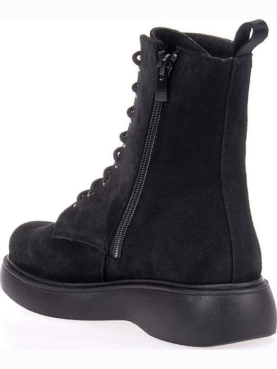 Wildleder Damen Stiefeletten Schwarz