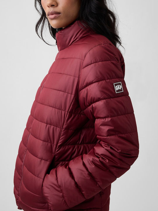 Women's Puffer Jacket Waterproof for Winter Burgundy