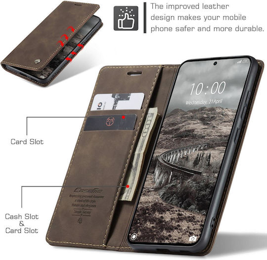 Caseme 013 Xiaomi 17t 5g Retro Leather Θήκη Βιβλίο Brown