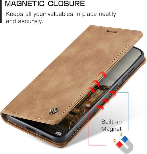 Caseme 013 Xiaomi 17t 5g Retro Leather Book Case Light Brown