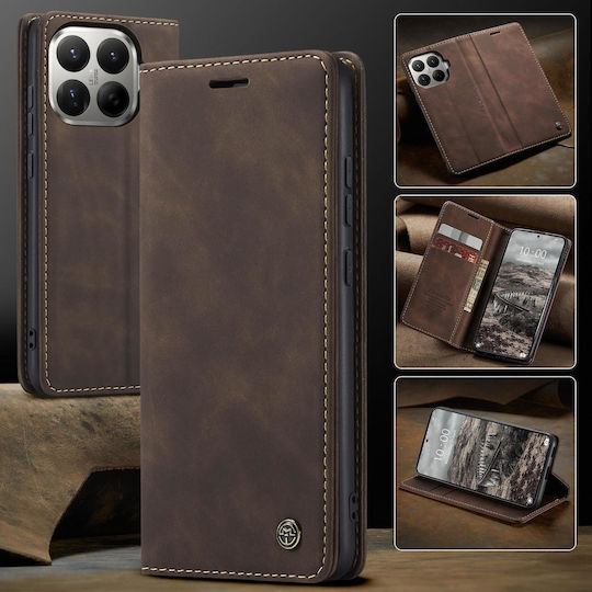 Caseme 013 Xiaomi 17t 5g Retro Leather Θήκη Βιβλίο Brown
