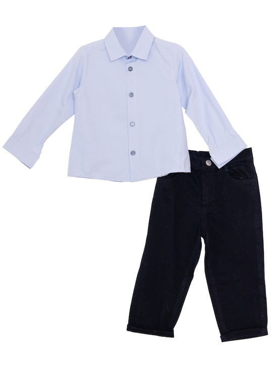 Restart Set Pentru Copii Cu Pantaloni Albastru-Alb 3 Bucăți Restart Set Pentru Copii Cu Pantaloni Albastru-Alb 3 Bucăți