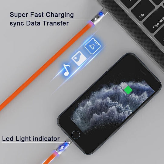 Leewello Cable USB-C Male - USB-C Orange 1.2m 783087-Orange